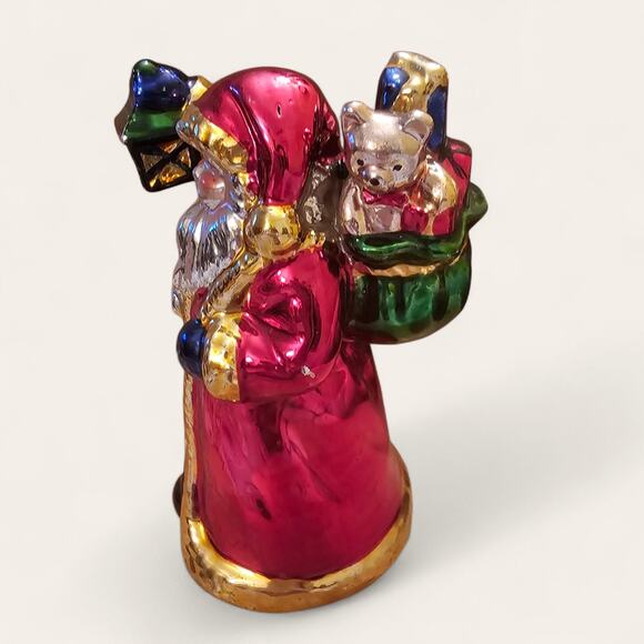 Christmas Fantasy Ltd Wonderland Lantern Santa Coll Ceramic Santa 5" Metallic - Picture 4 of 6